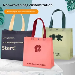 Bolsa de Tela No Tejida Personalizada con Logotipo, Tamaño Personalizado, Cierre de Broche Oculto, Diseño de Alta Gama y Moderno con Patrón de Letras - Product Image 4