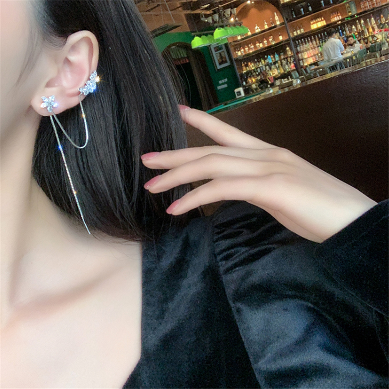 Длинные блестящие серьги Aimgal из сплава с фианитами, серебро 925 пробы