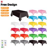 Couvertures de table en plastique de couleur unie nappes en plastique robustes imperméables 54 pouces par 108 pouces tissu en plastique teint uni Kinshun
