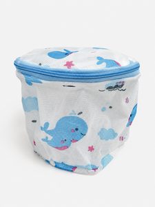 Sac à linge pliable rond en maille fine avec fermeture éclair, protection pour vêtements délicats, pour le lavage de la lingerie - Product Image 1