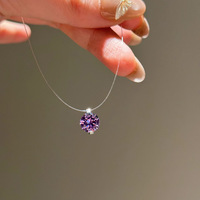 Collier délicat en zircon Larmes de sirène 2025, chaîne transparente, collier en ligne de pêche, collier ras du cou, bijoux tendance, cadeaux pour femmes et filles