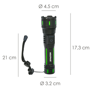 Linterna LED Portátil Recargable de Aluminio, 800 Lúmenes - Product Image 2