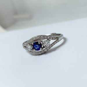 الأكثر مبيعاً من المصنع مجموعة خواتم مجوهرات فضة إسترليني مع وعد الياقوت الطبيعي للنساء - Product Image 3