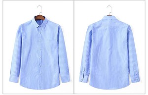 Chemise pour <span class=keywords><strong>homme</strong></span> à manches longues 100% coton, chemise Oxford à manches longues, anti-rides, à carreaux et rayures, chemises pour hommes d'affaires, vente en gros - Product Image 4