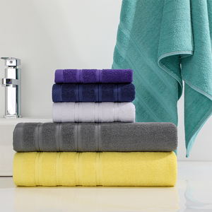 Ensemble de serviettes de bain 100% coton, <span class=keywords><strong>6</strong></span> couleurs au choix, serviettes douces et absorbantes à rayures satinées pour la maison, l'hôtel, la salle de bain, vente en gros - Product Image 2
