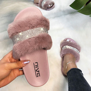 Dép Lê Giày Dép Nữ Trong Nhà Mù<span class=keywords><strong>a</strong></span> Đông Giá Nhà Máy Dép Thiết Kế Đính Kim Cương Giả QUAI LÔNG Mềm Dép Nữ Đi Biển - Product Image 3