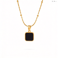 Collier Pendentif Géométrique pour Femme, Bijou de Fête Vintage Luxe Couleur Or, Vente en Gros