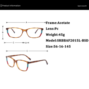 Haute qualité luxe LOGO personnalisé mode en stock coloré femmes et hommes acétate lunettes optiques montures lunettes - Product Image 5