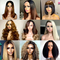 Perruque de cheveux humains sans colle 12A vietnamienne SDD, coupe droite colorée, coupe courte, avec closure HD Lace 2x6, sans colle, directement de Chine