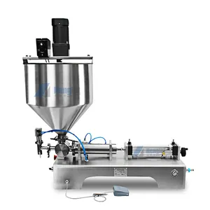One head Pneumatic Grease Filling Machine With Heater Agitator Table Filling Machine For Gel Butter Cream