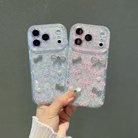 Étui de téléphone portable personnalisé avec motif de coquille scintillante en forme de papillon pour iPhone 16E 15 17 14 13