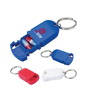 Portable Plastic Pill Box Keychain Promotional Medicine Case With Keyring Practical and Portable