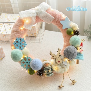 Giáng sinh nai sừng tấm và cừu cảm thấy sang trọng vòng hoa bánh rán tự làm mặt dây chuyền trang trí bầu không khí mới Nguồn cung cấp bên trang sức - Product Image 1