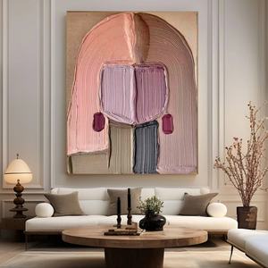 Art mural 3D, grande toile texturée épaisse, peinture abstraite colorée de personnes, art mural moderne vertical pour la décoration intérieure moderne et les galeries - Product Image 5