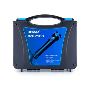 Xtar d26 2500 lanterna de mergulho profissional, ipx8 à prova d'água, tocha de mergulho, senter air groot, lanterna para marítima