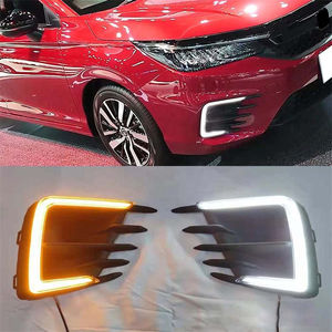 ไฟเดย์ไลท์ LED สำหรับรถยนต์ฮอนด้า ซิตี้ ปี 2019 <span class=keywords><strong>2020</strong></span> 2021 12V DRL ไฟตัดหมอก ไฟขับขี่กลางวัน ไฟเลี้ยว<span class=keywords><strong>สี</strong></span>เหลืองอำพัน อะไหล่รถยนต์ - Product Image 2