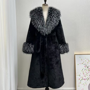 <span class=keywords><strong>Manteau</strong></span> long d'hiver chaud pour <span class=keywords><strong>femme</strong></span> en fausse fourrure de vison imprimé léopard, style luxueux en <span class=keywords><strong>cuir</strong></span> façon fourrure de vison - Product Image 3