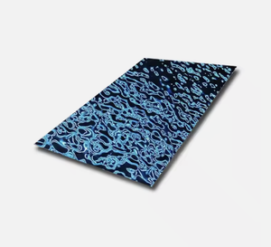 Panneau décoratif 3D d'ondulation de l'eau de feuille d'acier inoxydable de miroir de couleur de PVD pour le revêtement de mur - Product Image 4