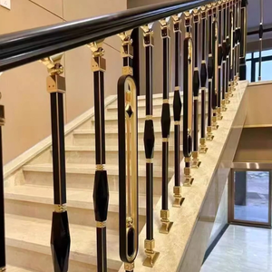 Rampe d'escalier moderne en alliage aluminium-magnésium, style luxe léger, personnalisable pour balcons, hôtels et villas - Product Image 5