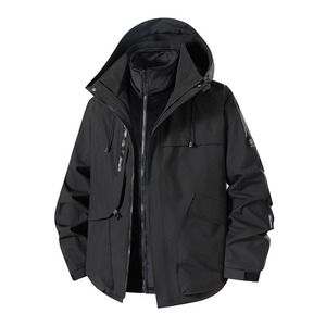 Outdoor 3 In 1 Windproof Jacket Unisex Workwear Uniform Customizable With Logo Printing For Corporate Employees - Product Image 4