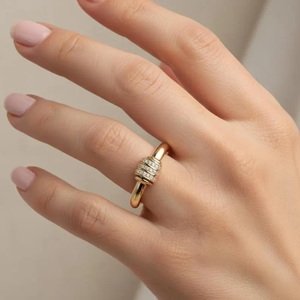 Premium <b>Fidget</b> Spinning <b>Ring</b> With Lab Grown Diamond <b>Gold</b> Band 14K Solid White <b>Gold</b> Unique Wedding Promise Jewelry Gift - Product Image 6