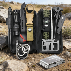 Kits de survie d'urgence portables avec boîte de transport en nylon - Product Image 1