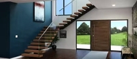 Escalier en spirale traditionnel flottant ACE pour toute la maison, moderne et personnalisé, en métal/bois/verre, fabriqué en Chine, Guangdong