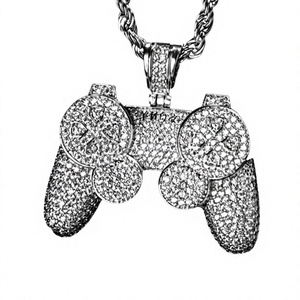 925 Silber Game-Controller Anhänger Moissanit Charm Halskette Iced Out Hip-Hop Schmuck für Partys - Product Image 2