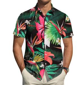 Camicie con bottoni da uomo stile retrò personalizzate e traspiranti alla moda Design tribale <span class=keywords><strong>Elei</strong></span> polinesiano alla moda per la stampa promozionale estiva - Product Image 3