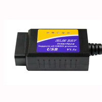 V04HU-1 OBD2 USB 扫描仪 V1.5 ELM327 汽车 OBD 读码器 适用于 Windows 的车辆发动机故障诊断工具