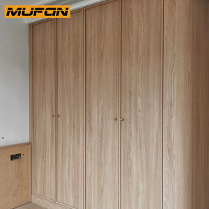 Ensemble de meubles de garde-robe de couple en chêne <span class=keywords><strong>blanc</strong></span> dernier modèle de garde-robe en <span class=keywords><strong>rotin</strong></span> 6 portes sur mesure en bois massif pour chambre à coucher - Product Image 2