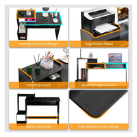 Bureau convertible extensible en bois moderne et simple pour la maison, l'étudiant, l'écriture, le bureau, l'employé, usage informatique individuel