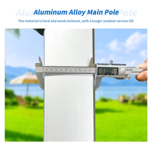 Parasol de plage <span class=keywords><strong>en</strong></span> aluminium au design français, base <span class=keywords><strong>en</strong></span> plastique imperméable, rayon de 100 cm, pliable, léger, mobilier d'extérieur moderne pour café et terrasse. - Product Image 5