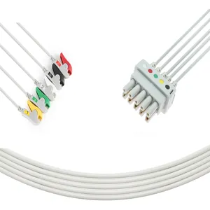 Compatibile con GE Healthcare Dash 2500/Dash PRO 4000 ECG Leadwire, cavo ECG IEC con clip a 5 derivazioni