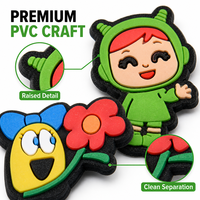 Breloques de chaussures en PVC colorées à l'effigie de personnages de dessins animés (Panda, Éléphant, Champignon, Monstre) pour sabots et sandales, accessoires de bricolage