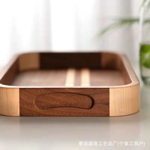 Walnut Wood <b>Tray</b> 30x17.8 Cm Modern Serving <b>Tray</b> For Coffee <b>Tea</b> Snacks Hotel Restaurant Use - Product Image 4