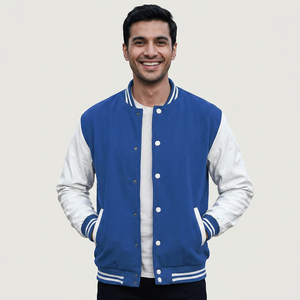 <b>High</b> quality <b>top</b> product Lettermen Breathable Wool <b>Leather</b> College Varsity CollegeBaseballjacket for men - Product Image 1