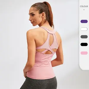 Débardeur de Fitness respirant pour femmes, Logo personnalisé, Slim, ajouré, serré, séchage rapide, haute élasticité, sans manches