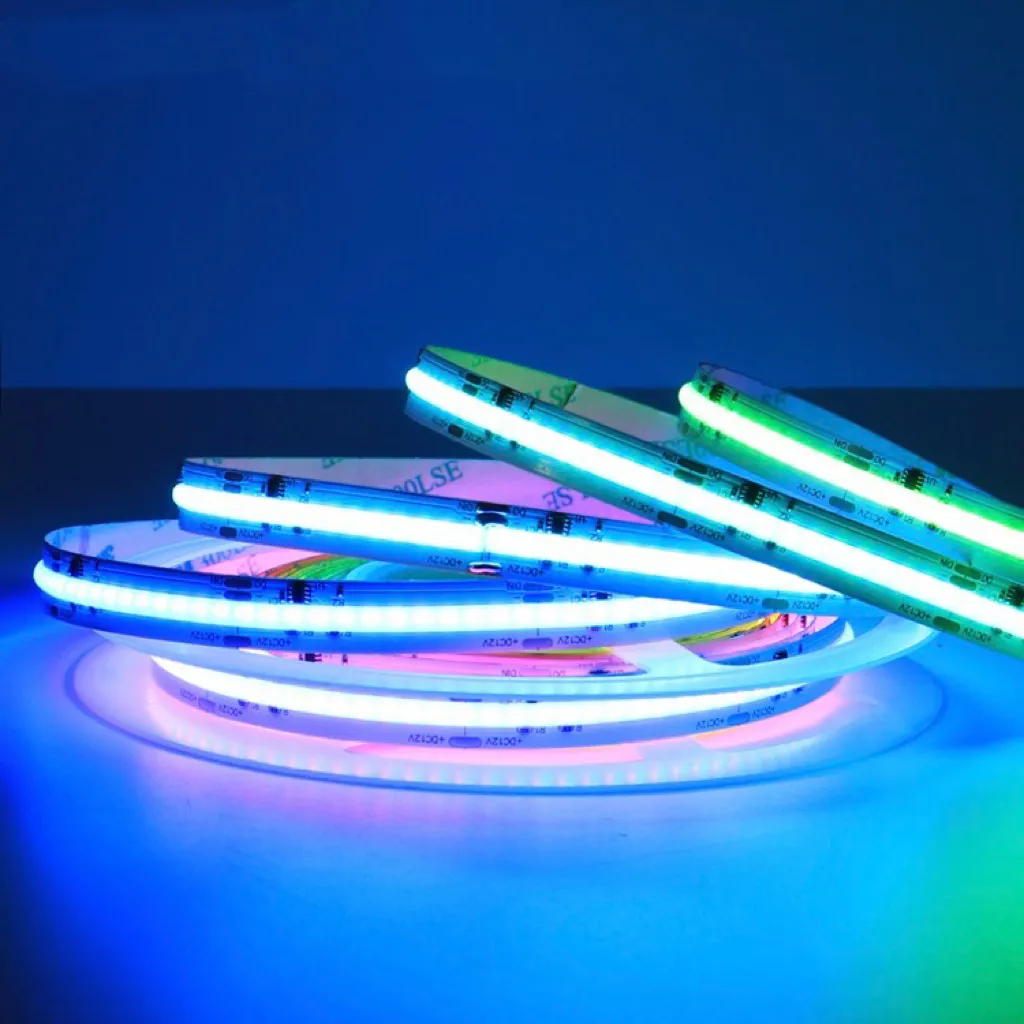 Droomkleur Rgb 24V Cob Led Strip Lights Cri90 5Meter Hoge Dichtheid Dotless Flexibele Tape Touw Licht Voor Huisdecoratie