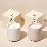AIKUN Bocal en céramique personnalisé avec logo sculpté, cire de soja blanche de luxe aromathérapie, bougie parfumée pour la décoration intérieure avec boîte-cadeau