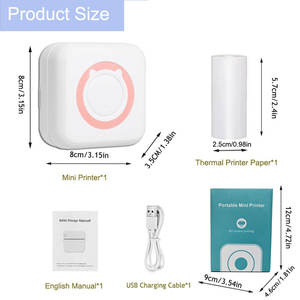 Mini imprimante d'autocollants en plastique pour smartphone, papier thermique sans encre, rouleau thermique et autocollant pour IOS et Android en stock - Product Image 6