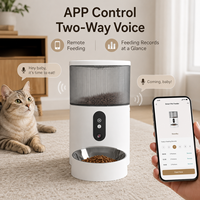 Distributeur automatique de nourriture pour chat contrôlé par application, en ABS, pour usage intérieur, repas programmés, surveillance par caméra, double alimentation de secours, enregistrement des repas quotidiens