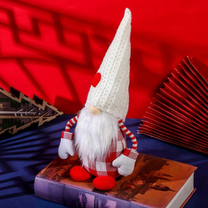 Bonnet de Noël tricoté à la machine, motif Père Noël sans visage, gnome cache-yeux, écologique, décor musical de dessin animé pour la maison, Nouvel An - Product Image 3