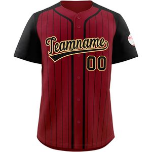 Camiseta de Béisbol Personalizada Unisex para Adultos, con Rayas, Sublimada, Absorbente de Humedad, con Nombre del Equipo 00, Cuello de Béisbol - Product Image 1