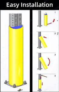 Rack Protector Rack Post Columna Protector Racking System Plástico Caucho Vertical Guardia - Product Image 6