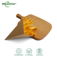Aliment chaud réutilisable à emporter carton papier crêpe cônes porte-frites Kraft sauce à tremper compartiment pliable à emporter