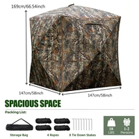 Tente de camouflage portable pour l'observation des oiseaux en plein air 270 °   Abri de chasse transparent imperméable et coupe-vent Degree