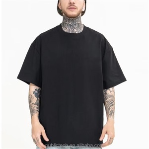 Fabricant OEM Vente de Gros Lourd de Haute Qualité Surdimensionné Logo Personnalisé Blanc 100% Coton Boxy T-shirt Uni pour Hommes - Product Image 3