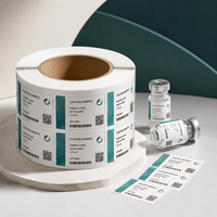 Étiquettes personnalisées en rouleau pour peptides, étiquettes imperméables pour flacons, pour l'emballage d'échantillons en petites bouteilles, service d'impression QR code OEM par lots