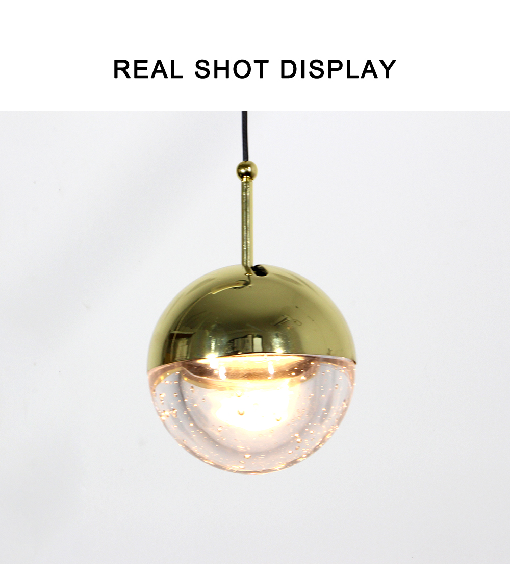 Modern Glass Ball Crystal led Pendant Lights Gold Chandelier Restaurant Bar Dining Pendant lamp Living Room Luminaire